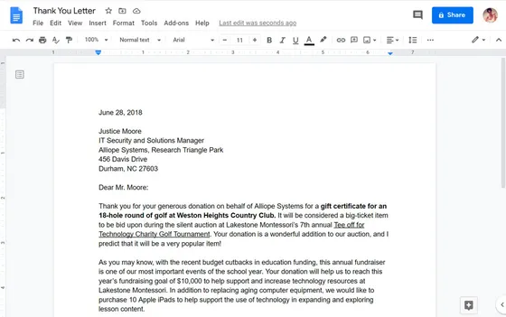 Screenshot Google Workspace