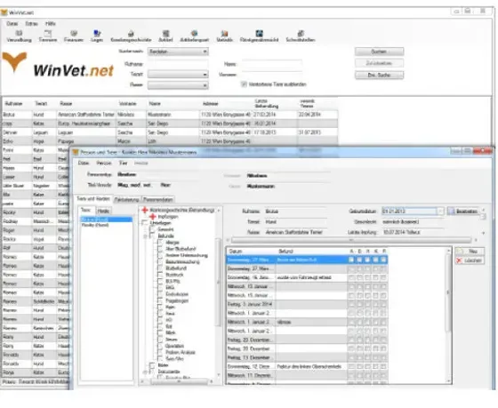 Screenshot WinVet.net (EDV 2000 Systembetreuung GmbH)